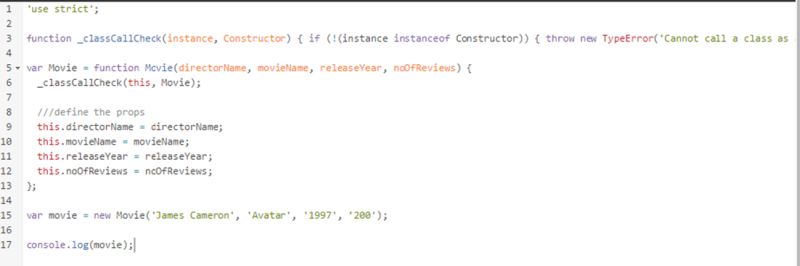 JavaScript generated code